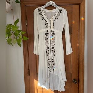 Love Stitch High-Low Nursing Friendly Embroidered Dress